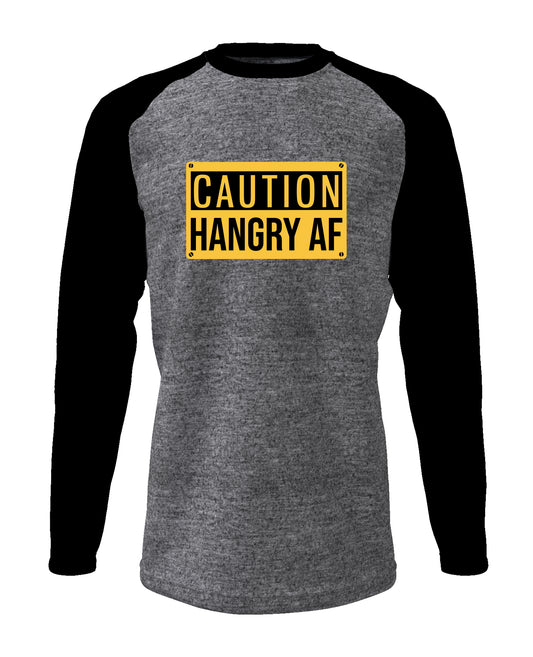 Caution Hangry AF - Men’s Full Sleeve Raglan T-shirt