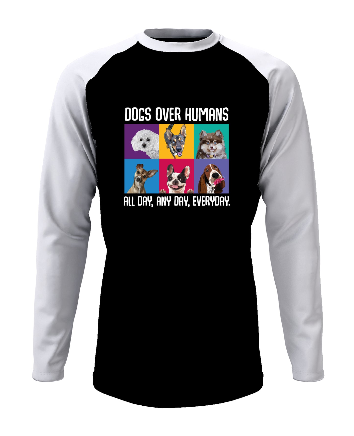 Dogs Over Humans - Men’s Full Sleeve Raglan T-shirt