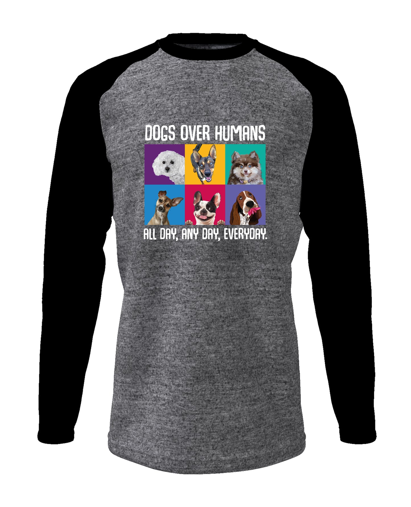 Dogs Over Humans - Men’s Full Sleeve Raglan T-shirt