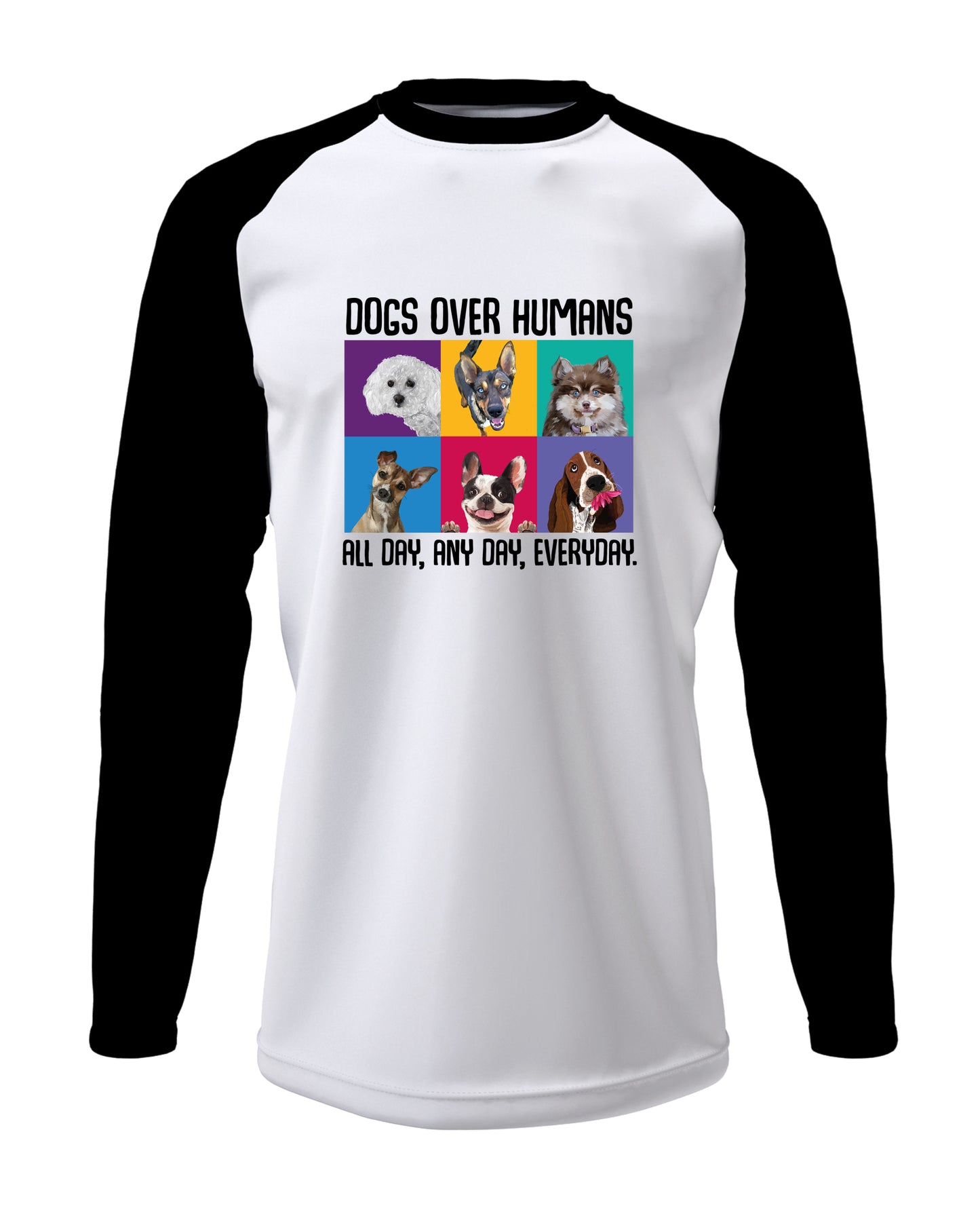 Dogs Over Humans - Men’s Full Sleeve Raglan T-shirt