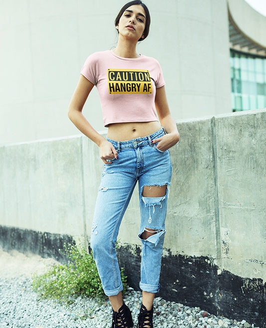 Caution Hangry AF - Women's Crop Top
