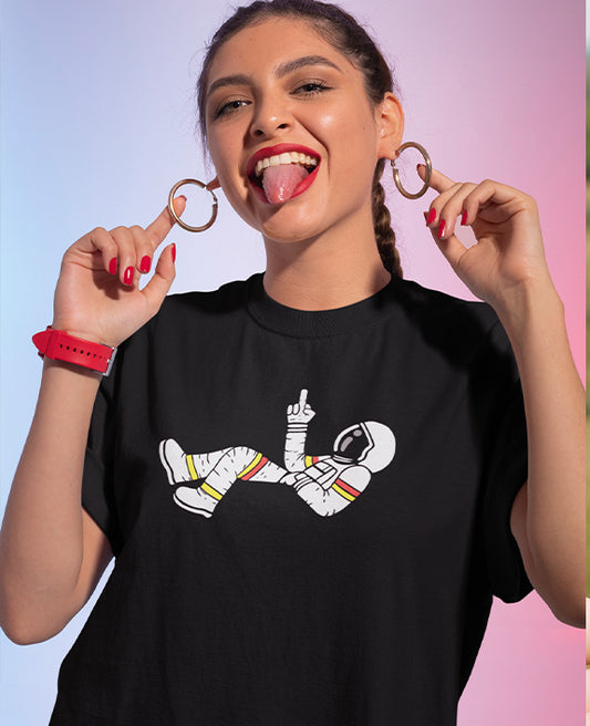 Middle Finger Astronaut - Women's Baggy T-shirt