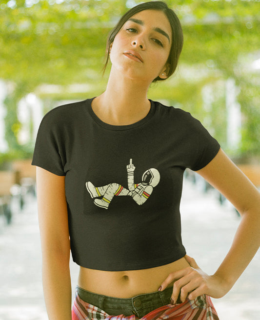 Middle Finger Astronaut - Women's Crop Top