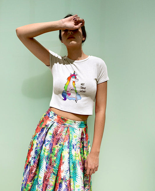 Not Today Satan - Women's Crop Top