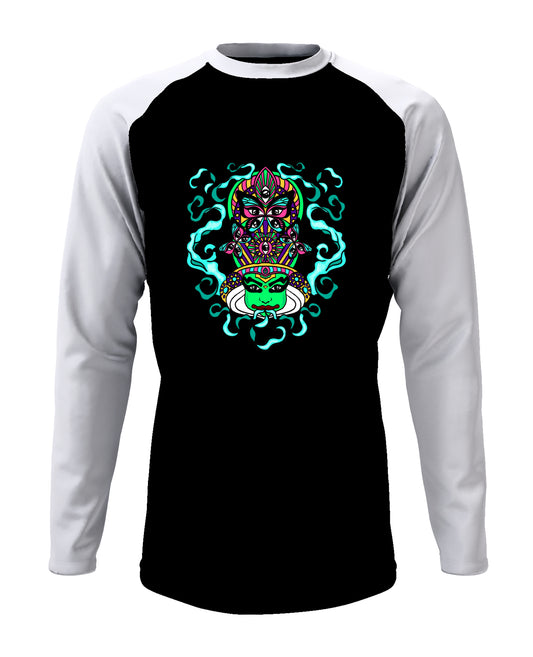 Psychedelic Kathakali - Men’s Full Sleeve Raglan T-shirt