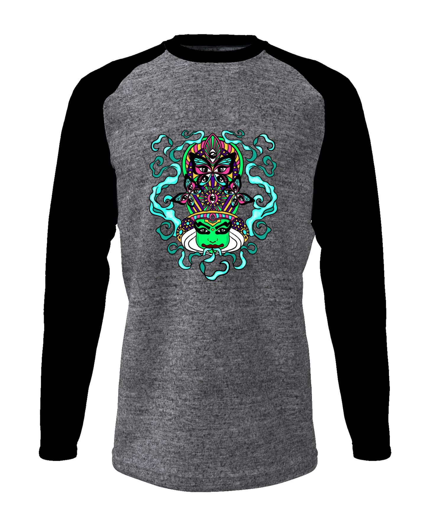 Psychedelic Kathakali - Men’s Full Sleeve Raglan T-shirt